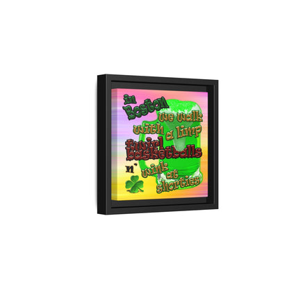 celtics logo - framed canvas art (color blur)