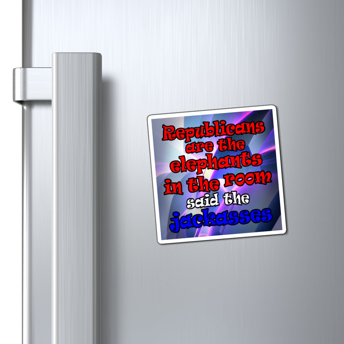 donkeys and elephants - Magnets - (grey-pink wave)