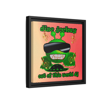 disc jockey - framed canvas art (yellow-orange wave)