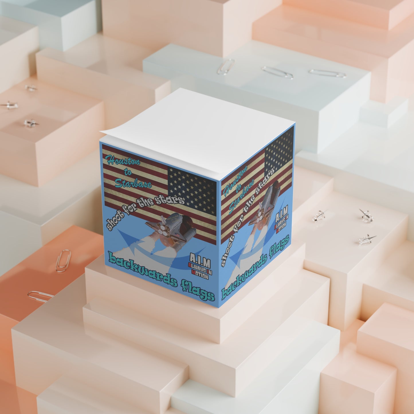shoot for the stars - note cube (light blue)