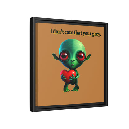 I don't care that your grey - framed canvas art (light brown)