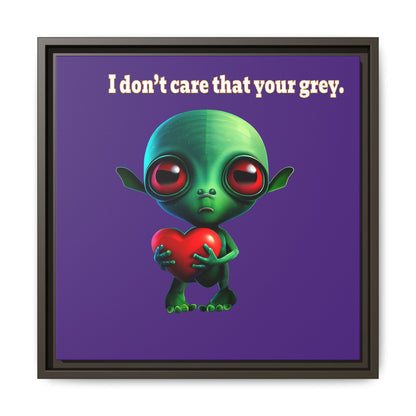 I don't care that your grey - framed canvas art (purple)