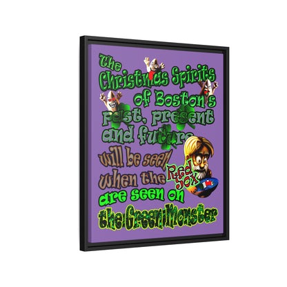christmas spirits of boston - framed canvas art (light purple)