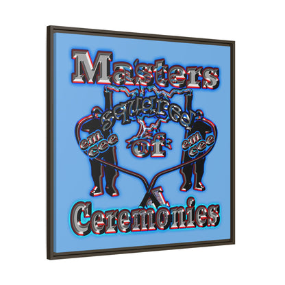 em cee squared - framed canvas art (light blue)