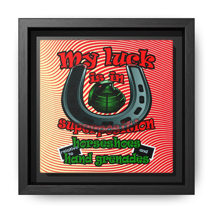 my luck - framed canvas art (yellow-orange wave)