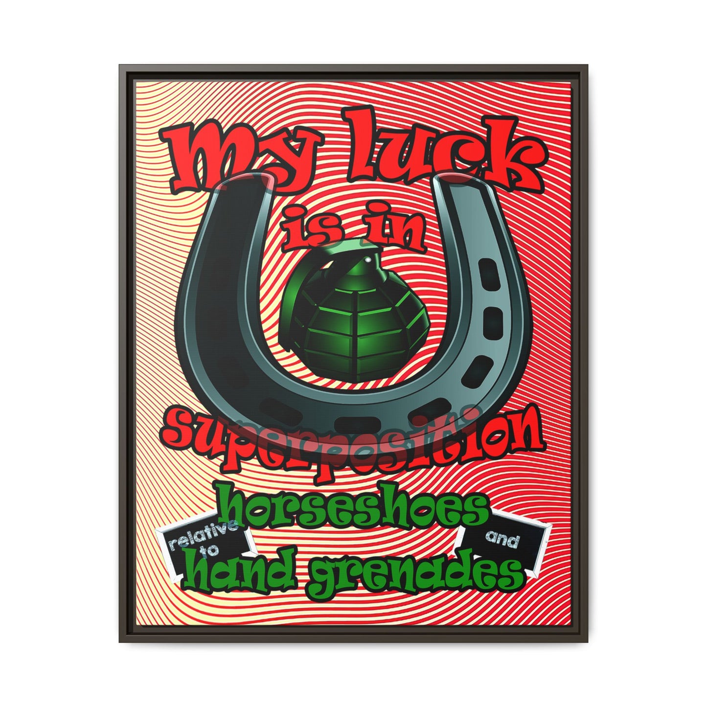 my luck - framed canvas art (yellow-orange wave)