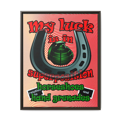my luck - framed canvas art (yellow-orange wave)