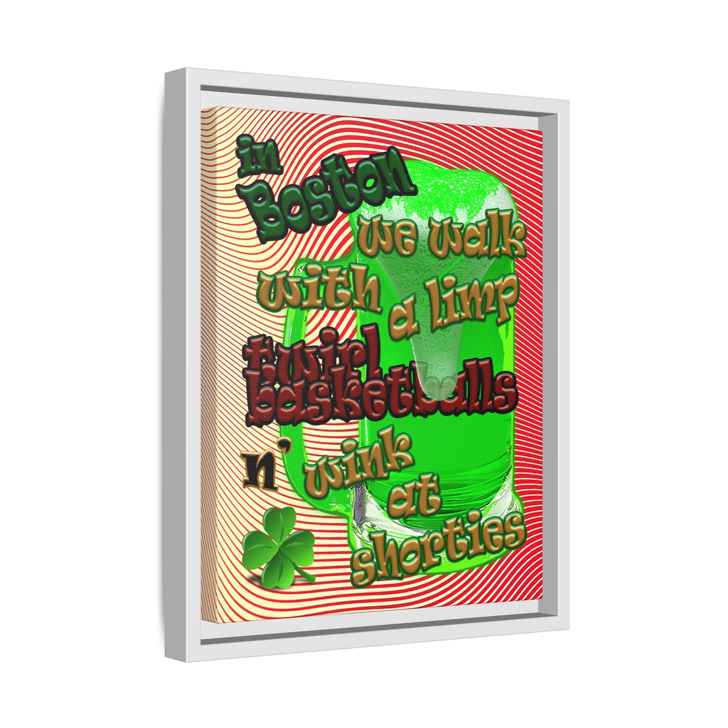 celtics logo - framed canvas art (yellow-orange wave)