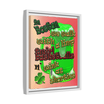 celtics logo - framed canvas art (yellow-orange wave)
