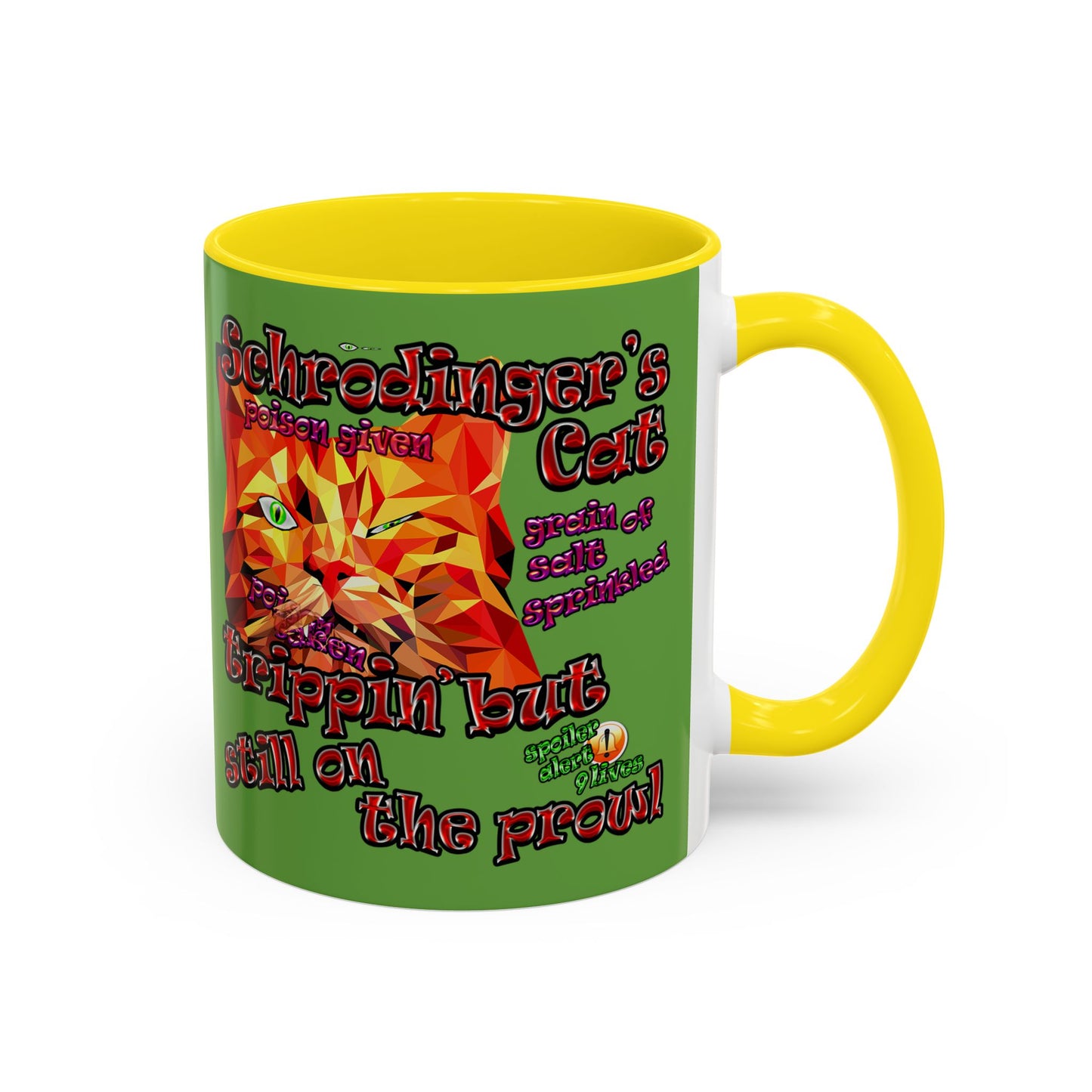 schrodinger's cat - Accent Mug (green)