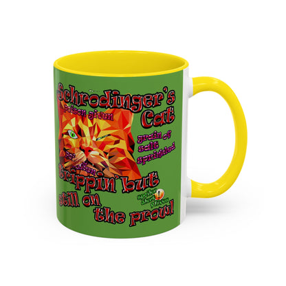 schrodinger's cat - Accent Mug (green)