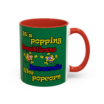 popping like popcorn - Accent Mug (dark green)