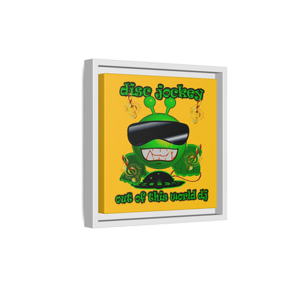 disc jockey - framed canvas art (yellow)