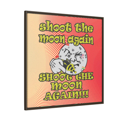 shoot the moon again - framed canvas art (yellow-orange wave)