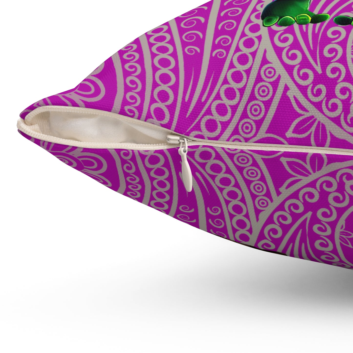 I don't care that your grey - Spun Polyester Square Pillow - (pink swirl)