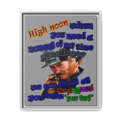 high noon - framed canvas art (grey)