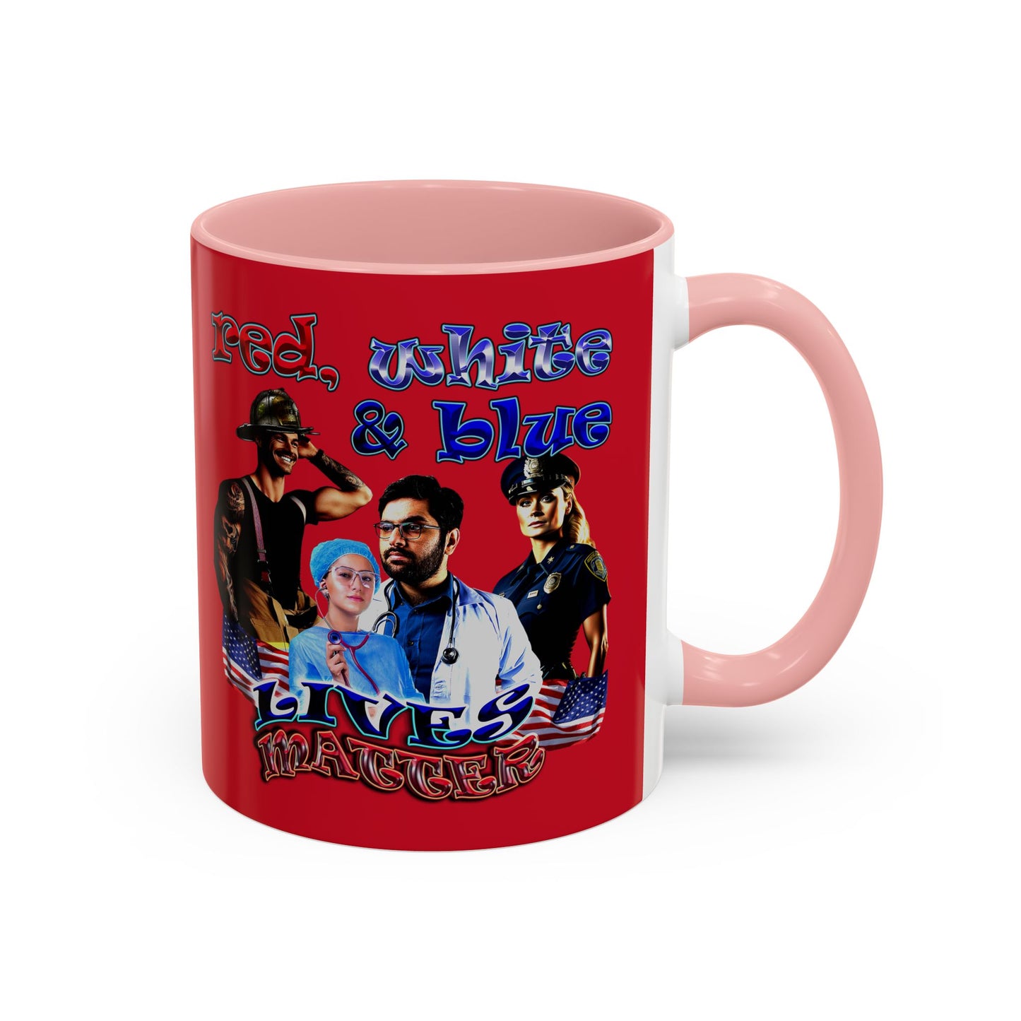 rw&b lives matter - Accent Mug (dark red)