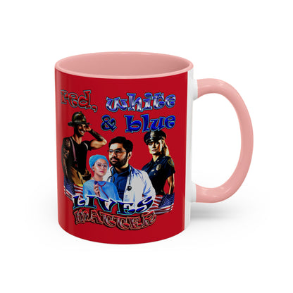 rw&b lives matter - Accent Mug (dark red)