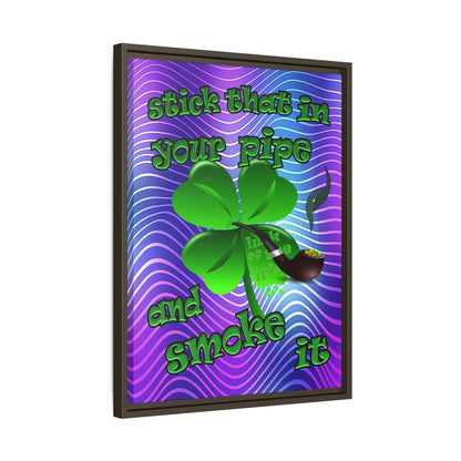 stick that in your pipe and smoke it - framed canvas art (purple wave)