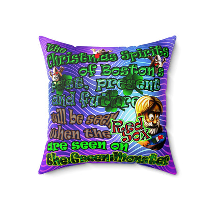 christmas spirits of boston - Spun Polyester Square Pillow - (purple wave)