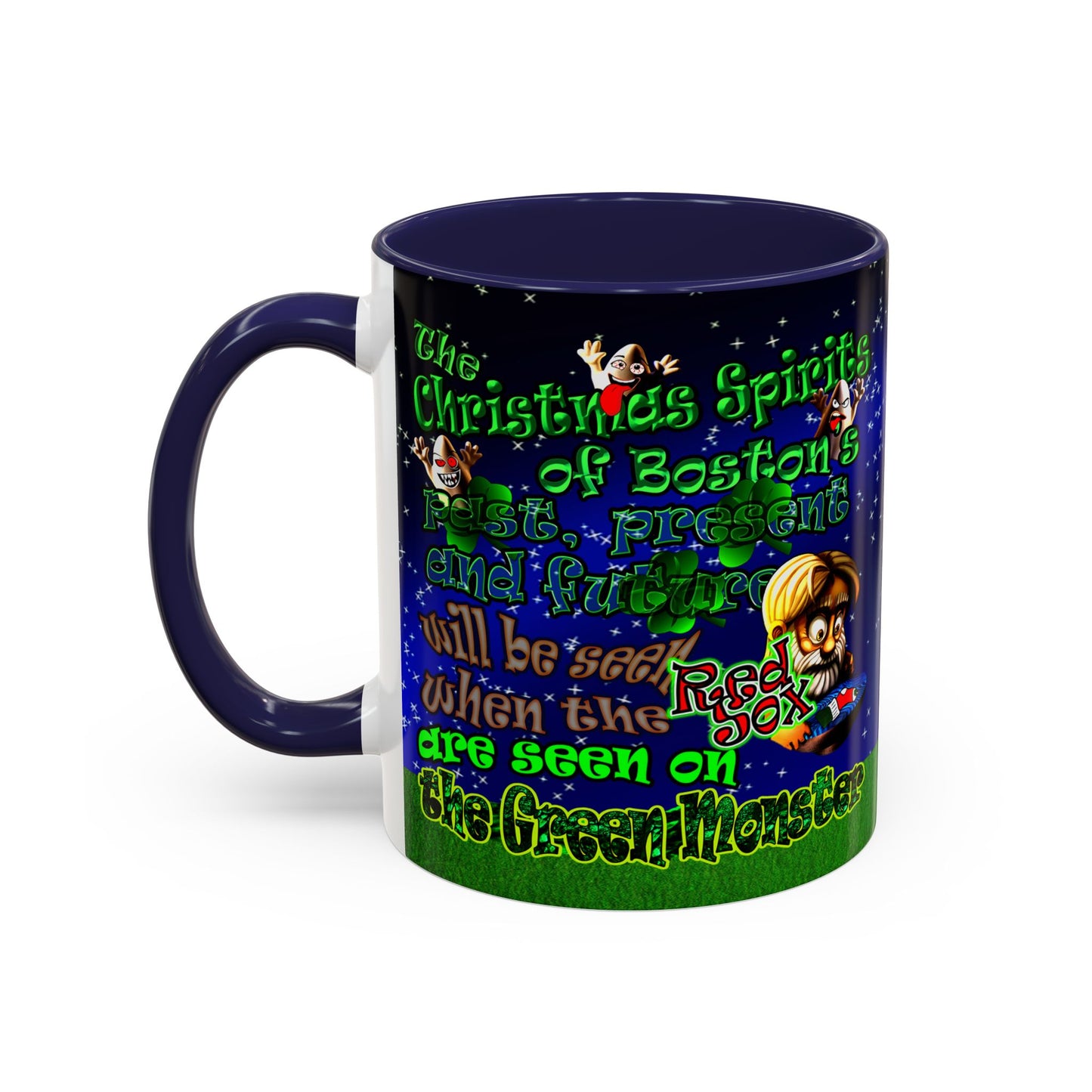 christmas spirits of boston - Accent Mug ('snoops' background)