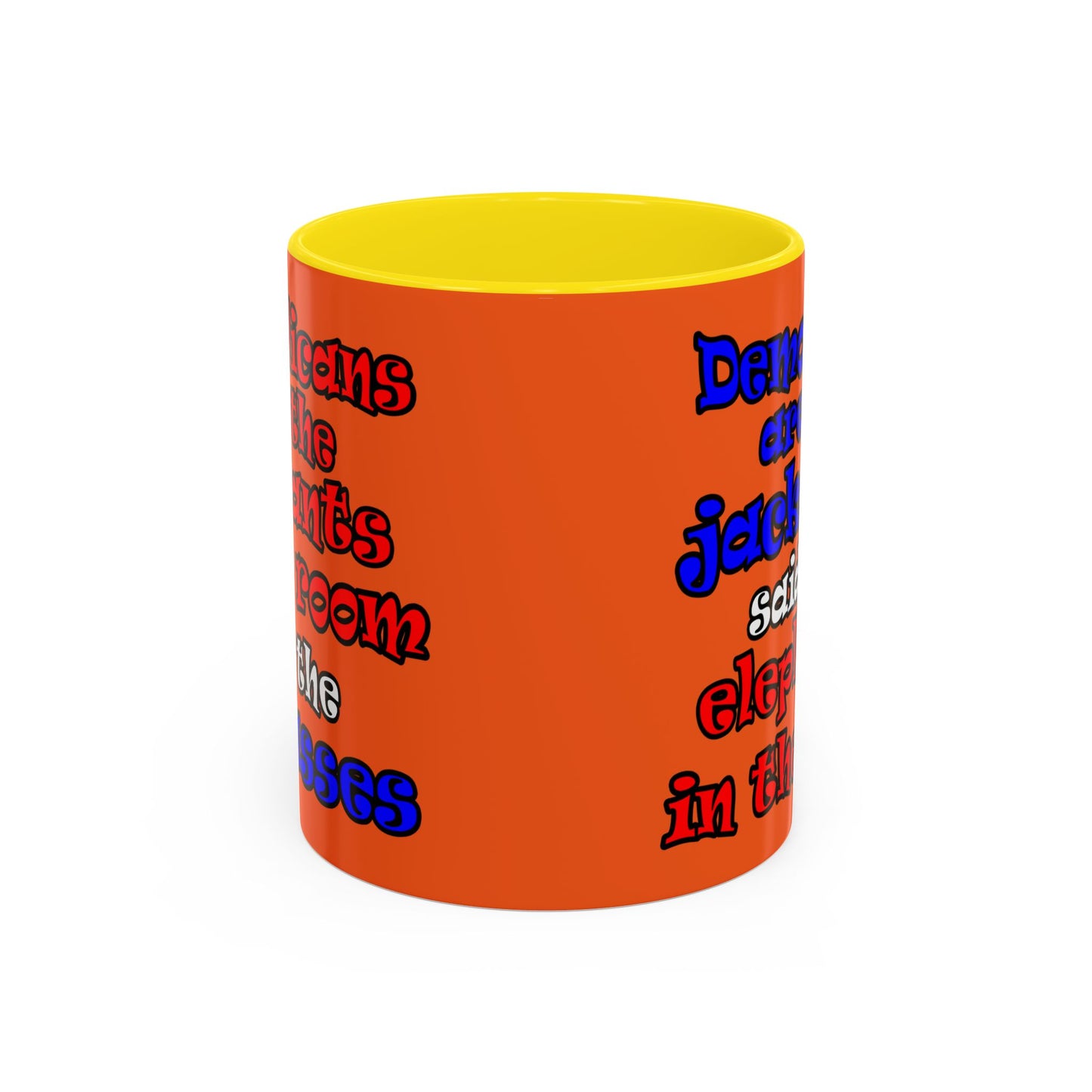 donkeys and elephants - Accent Mug (orange)