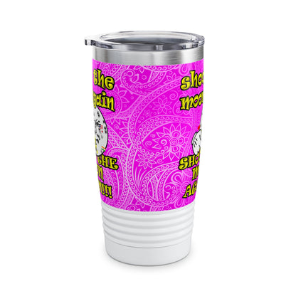 shoot the moon again - Ringneck Tumbler, 20oz (pink swirl)