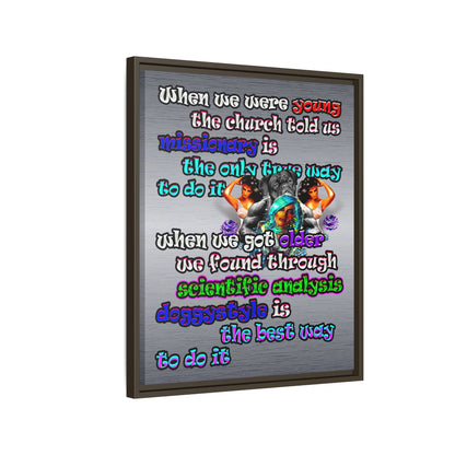 doggystyle - framed canvas art (brushed nickel)