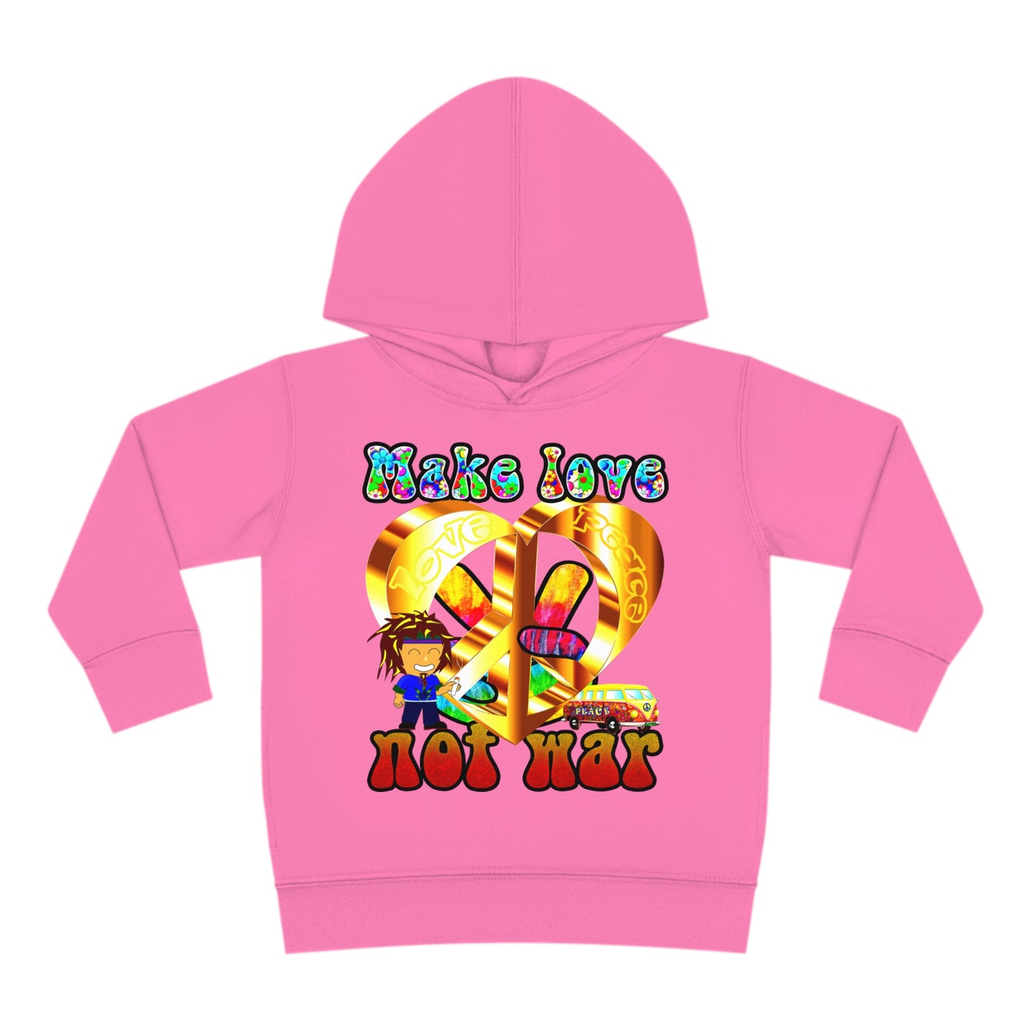love peace - Toddler Pullover Fleece Hoodie