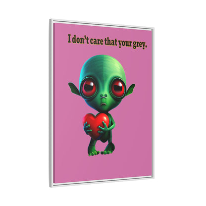 I don't care that your grey - framed canvas art (light pink)