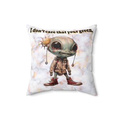 I don't care that your grey - Spun Polyester Square Pillow - (white marble)