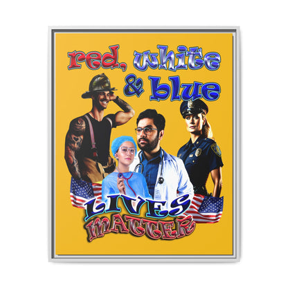 rw&b lives matter - framed canvas art (yellow)