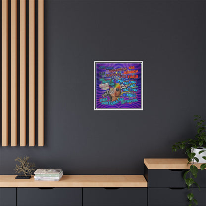 drop the beat - framed canvas art (purple wave)