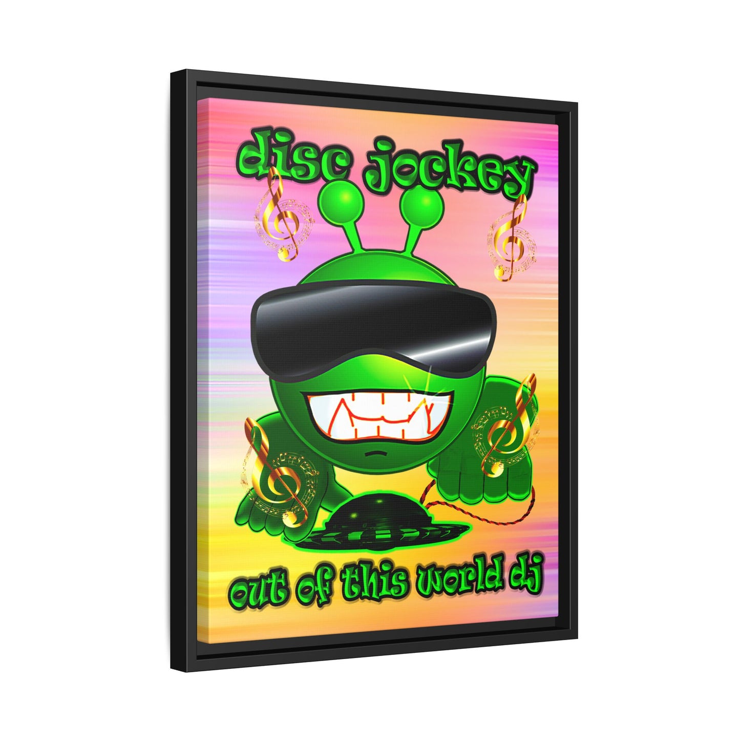 disc jockey - framed canvas art (color blur)