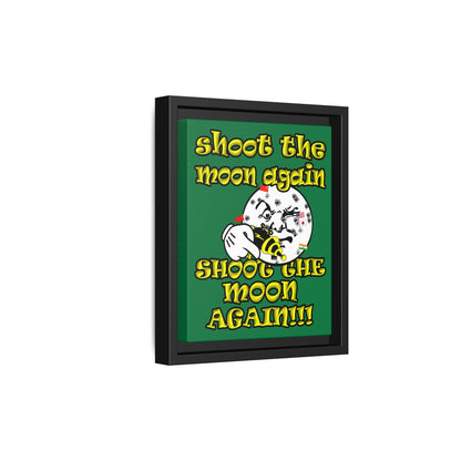 shoot the moon again - framed canvas art (dark green)