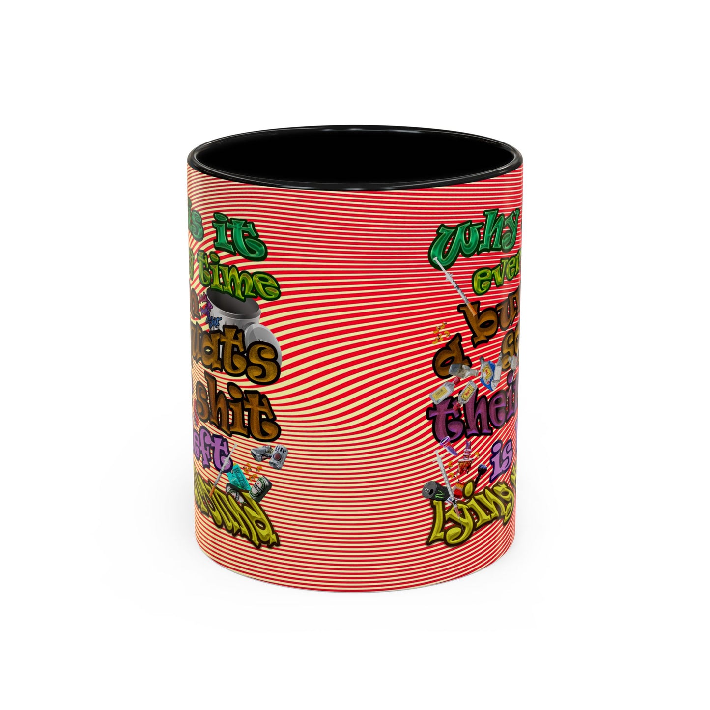 the bum's shit - Accent Mug (yellow-orange wave)
