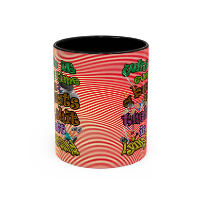 the bum's shit - Accent Mug (yellow-orange wave)