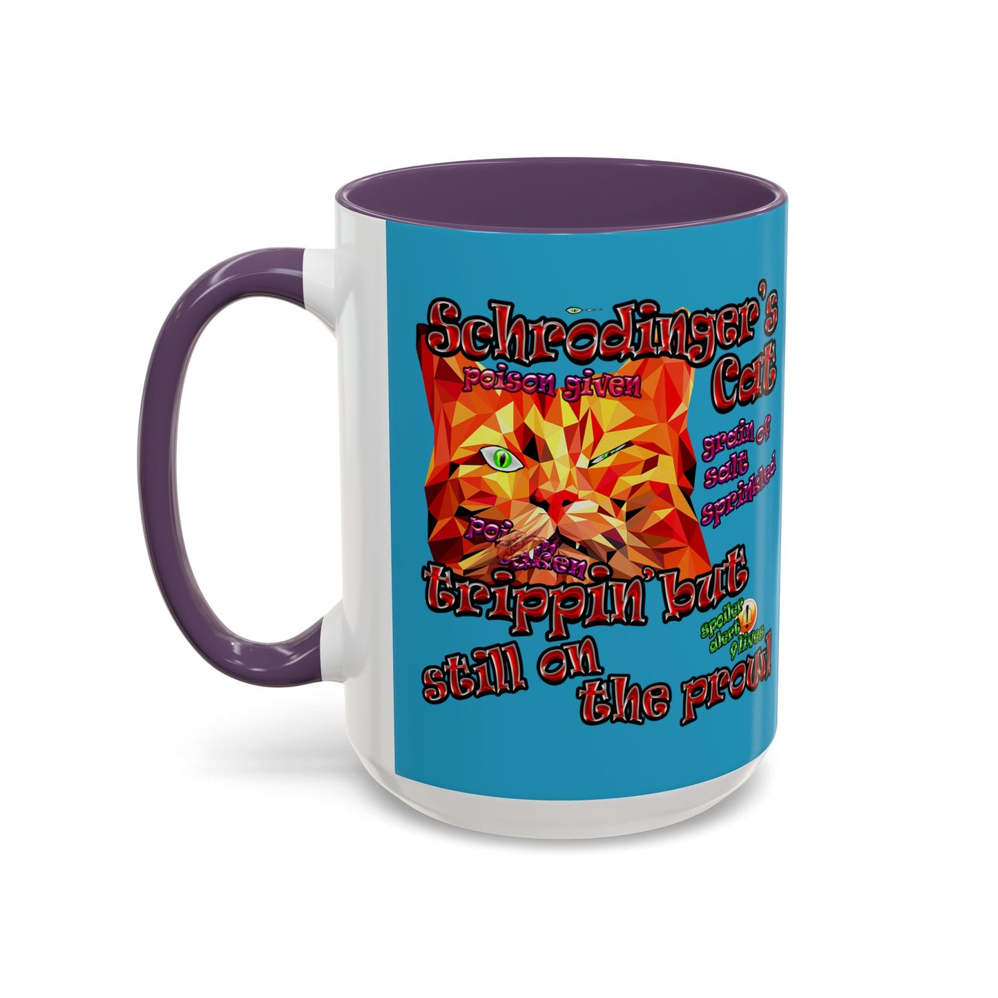 schrodinger's cat - Accent Mug (turquoise)