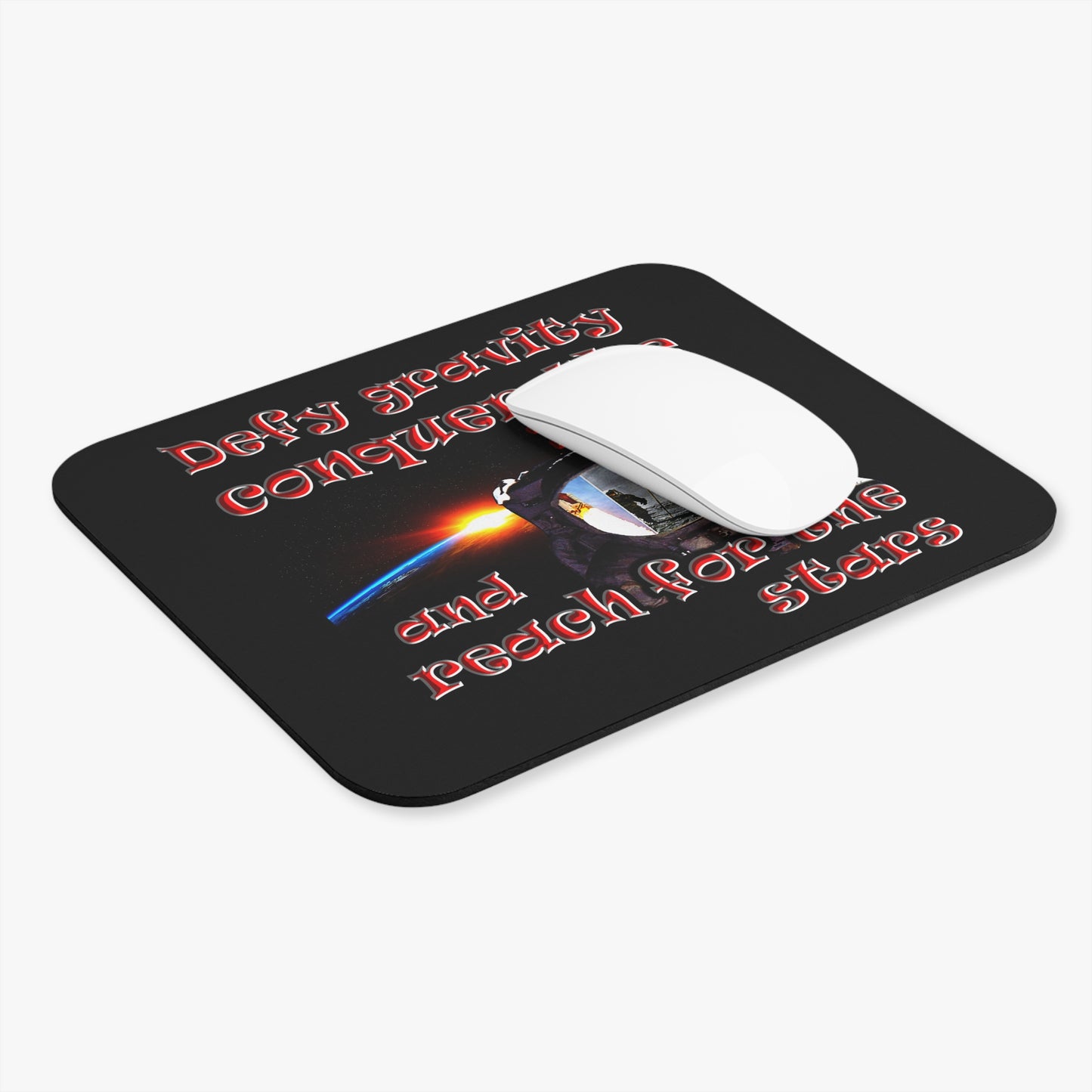 defy conquer reach - Mouse Pad (Rectangle) (black)
