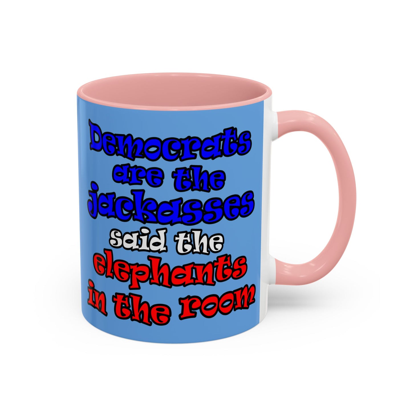 donkeys and elephants - Accent Mug (light blue)