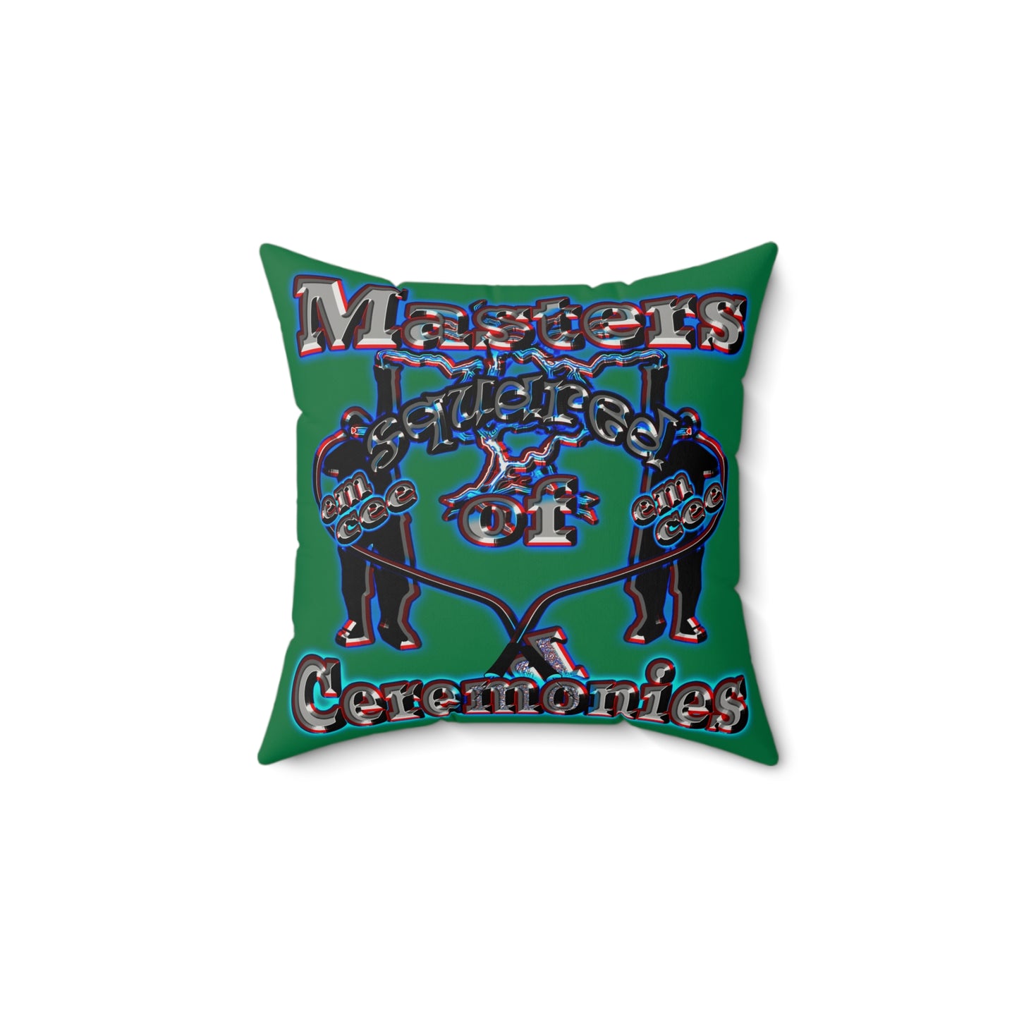 em cee squared - Faux Suede Square Pillow - (dark green)