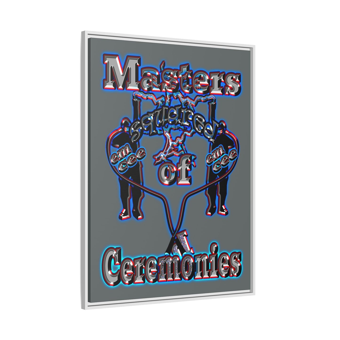 em cee squared - framed canvas art (dark grey)
