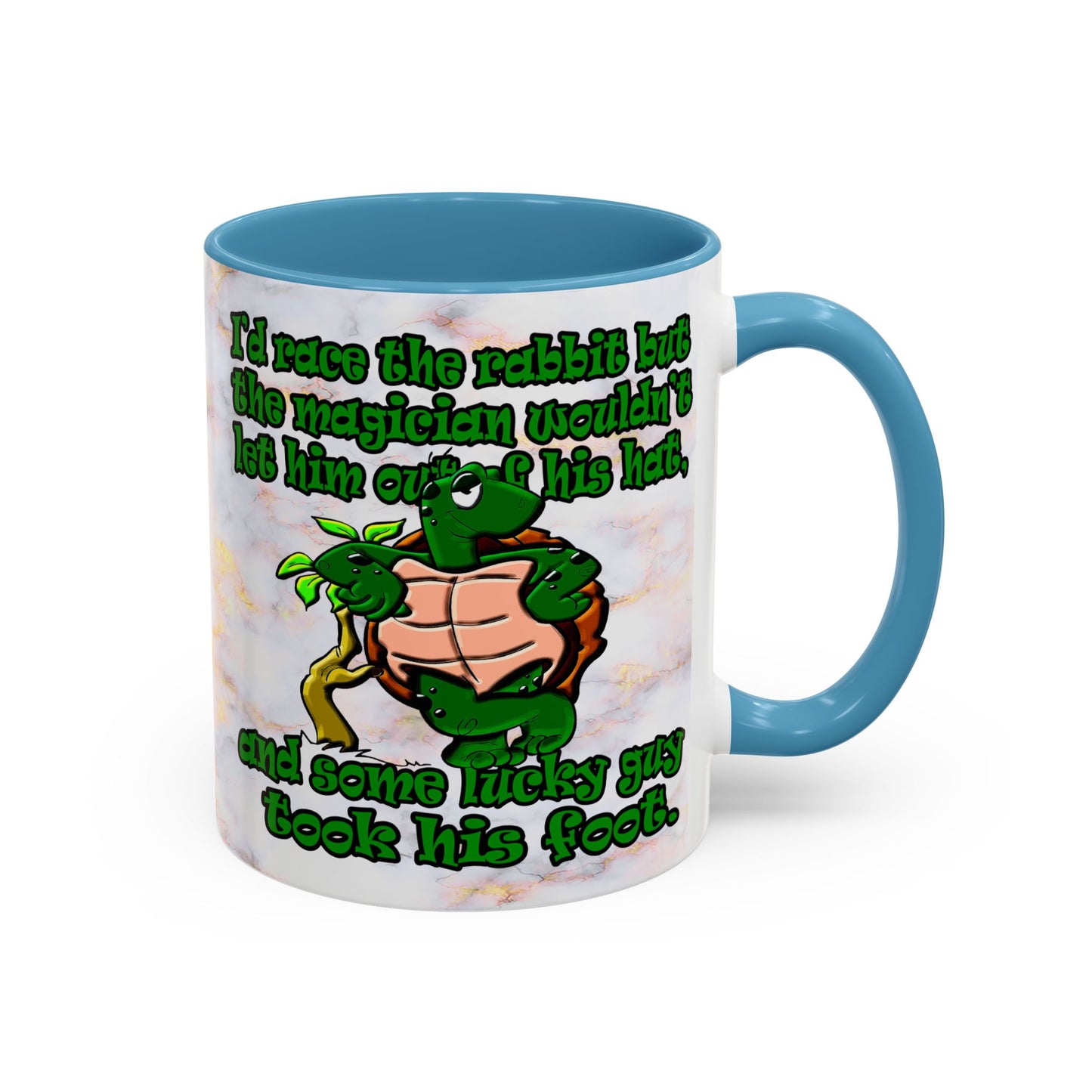 turtle race - Accent Mug (white marble)