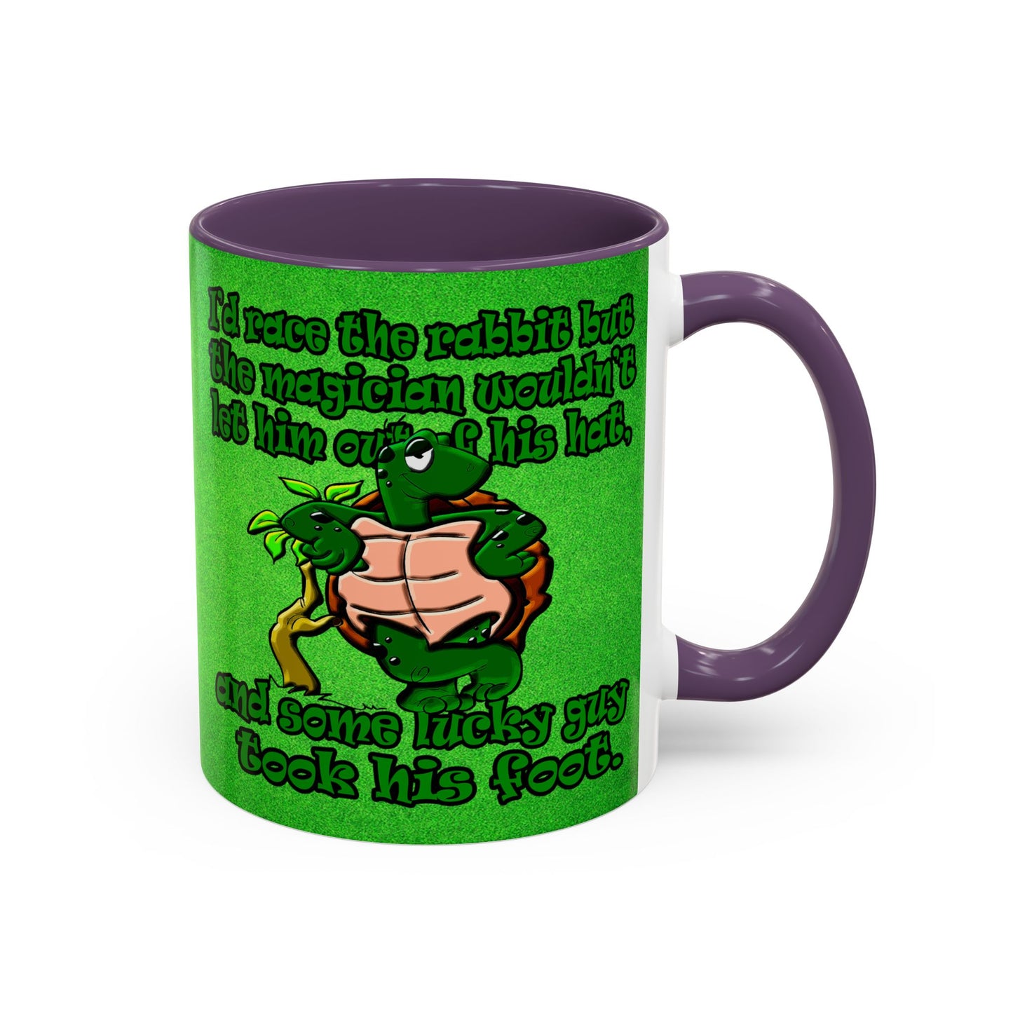 turtle race - Accent Mug (green turf)
