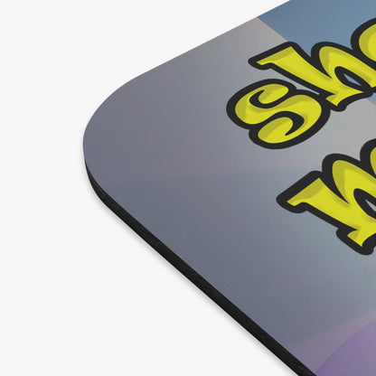 shoot the moon again - Mouse Pad (Rectangle) (grey-pink wave)