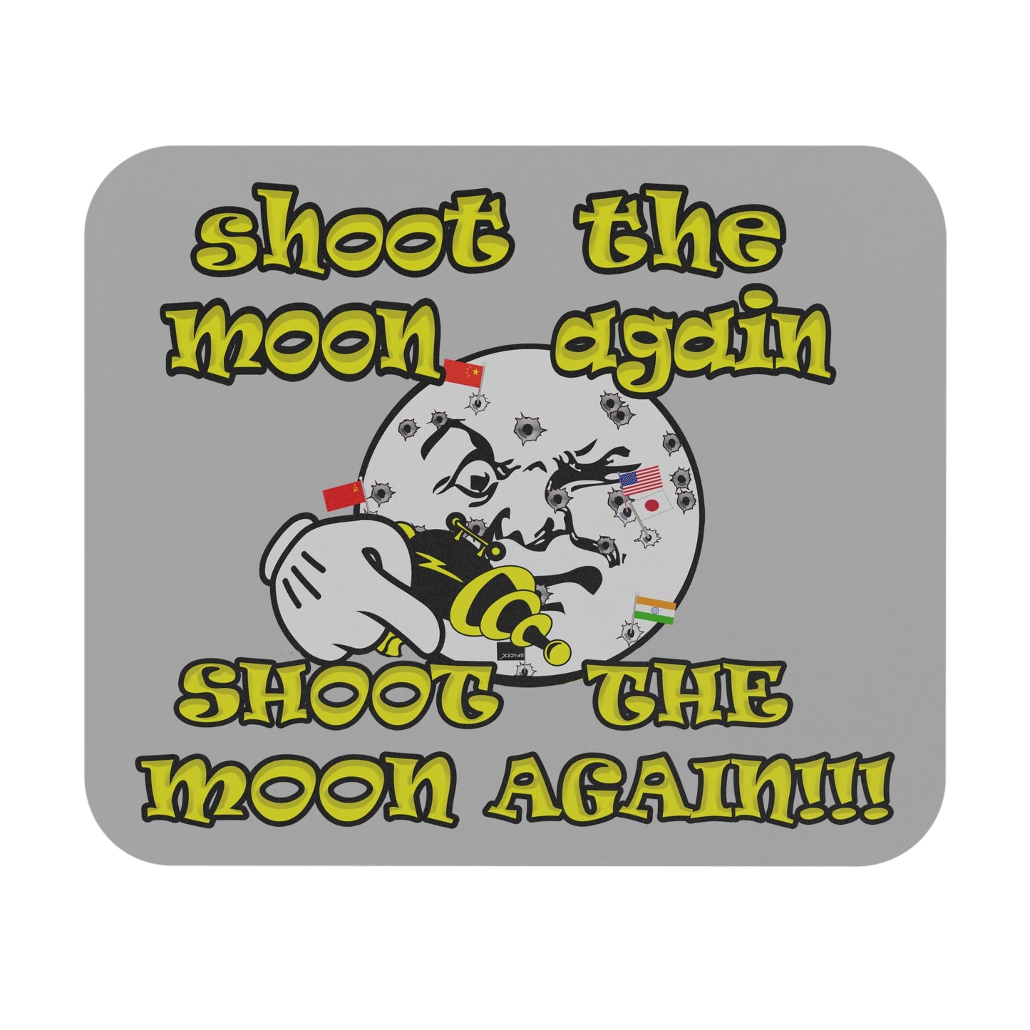 shoot the moon again - Mouse Pad (Rectangle) (light grey)