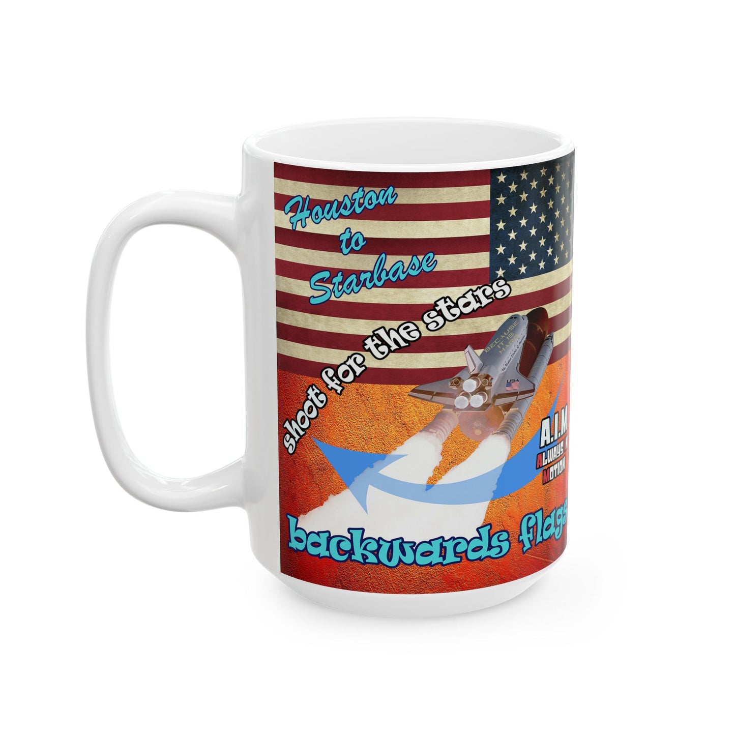 shoot for the stars - White Mug (burnt orange)