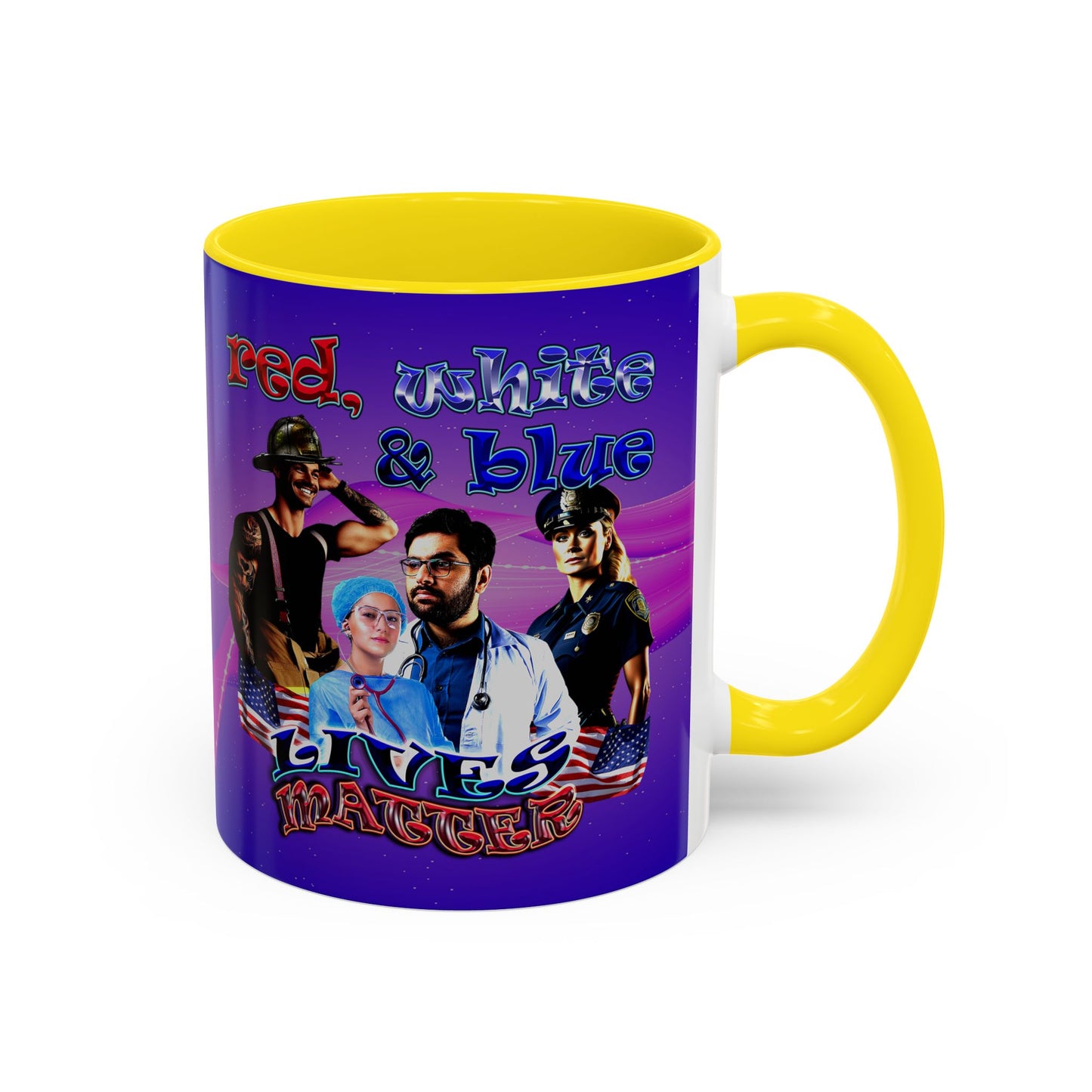 rw&b lives matter - Accent Mug (purple-pink wave)