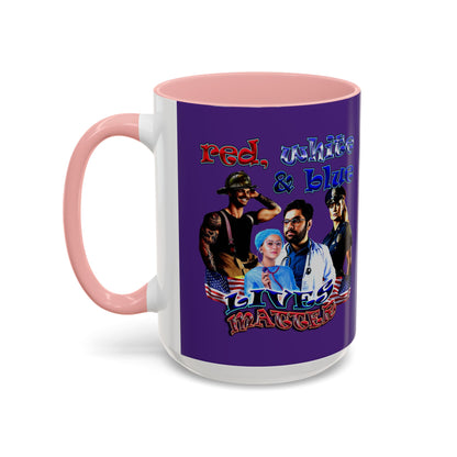 rw&b lives matter - Accent Mug (purple)