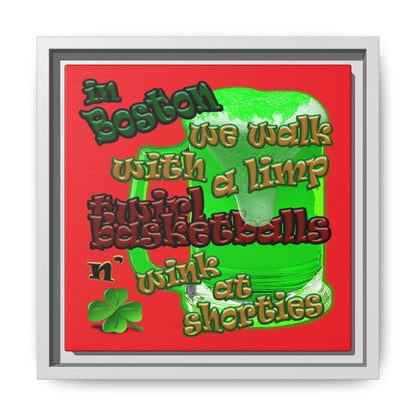 celtics logo - framed canvas art (red)